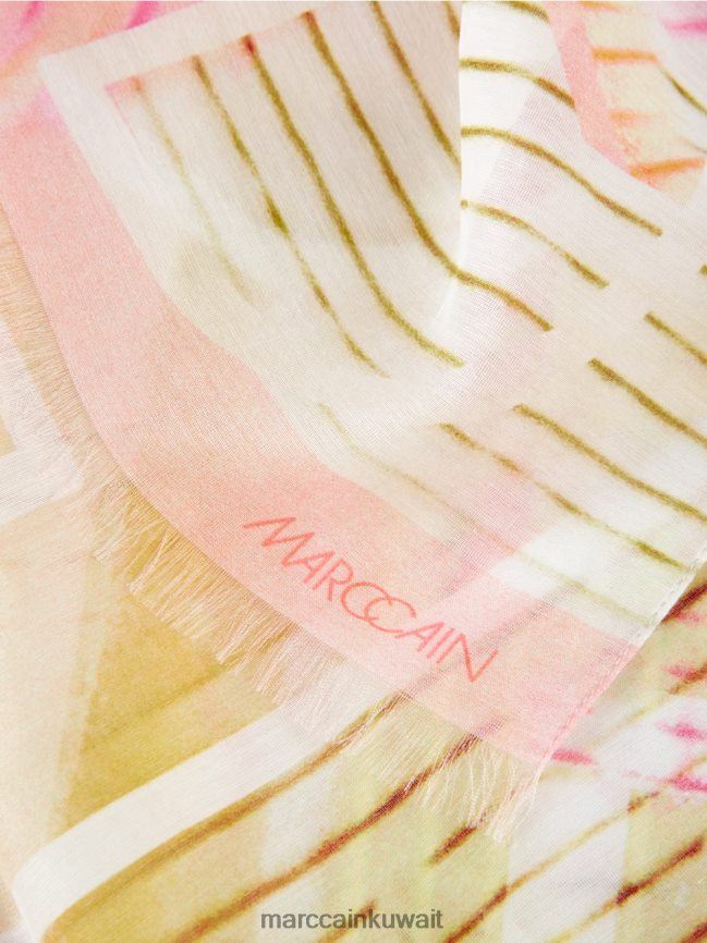 Marc Cain وشاح أنيق بالحرير LVN0D61716 ملحق ليميد خفيف