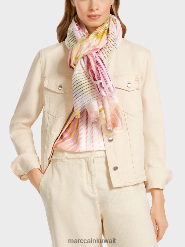 Marc Cain وشاح أنيق بالحرير LVN0D61716 ملحق ليميد خفيف