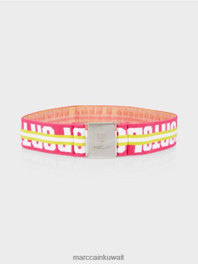 Marc Cain حزام خصر ملون بإبزيم معدني LVN0D61719 ملحق وردي فائق