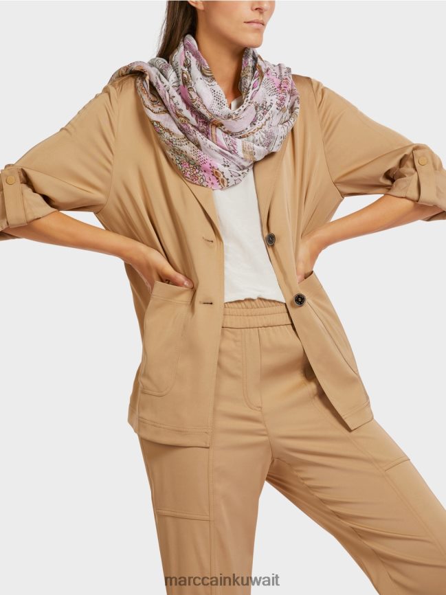 Marc Cain وشاح بأنماط مختلطة LVN0D61727 ملحق أبيض مصفر