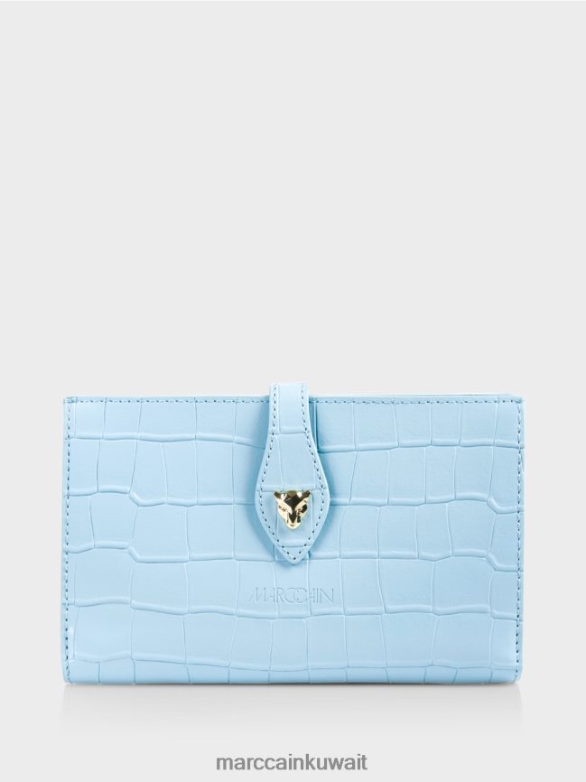 Marc Cain محفظة تمساح صناعي من جلد البقر LVN0D61739 ملحق الغلاف الجوي الأزرق