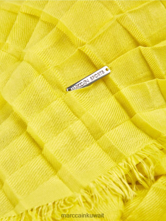 Marc Cain مطوي منقوشة وشاح LVN0D61742 ملحق الكبريت الأخضر