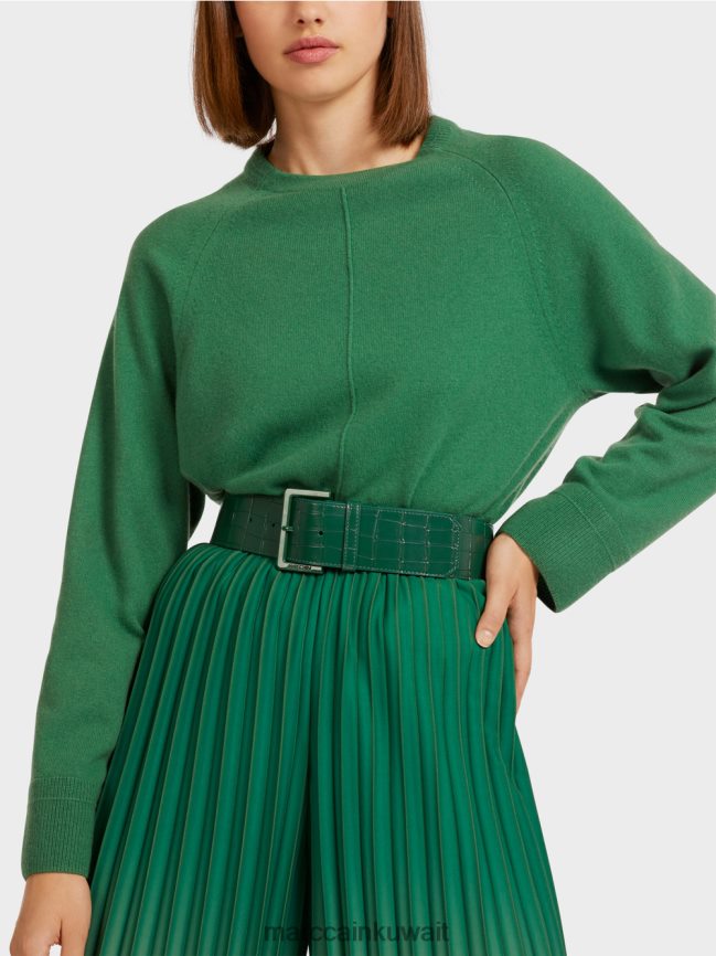 Marc Cain حزام من جلد البقر بمظهر التمساح LVN0D61744 ملحق الغابة المظلمة