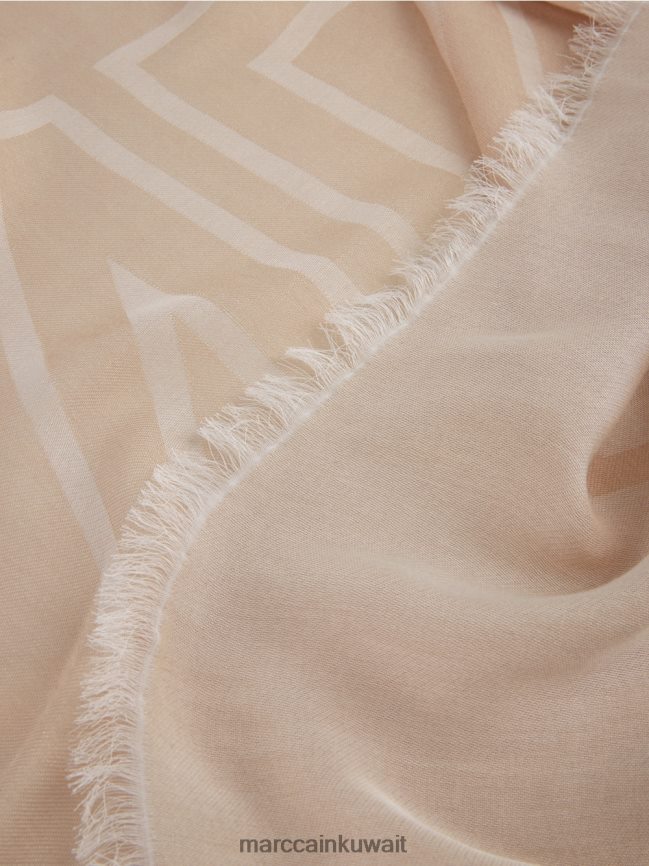 Marc Cain وشاح مع الشعار LVN0D61748 ملحق رمادي داكن ناعم