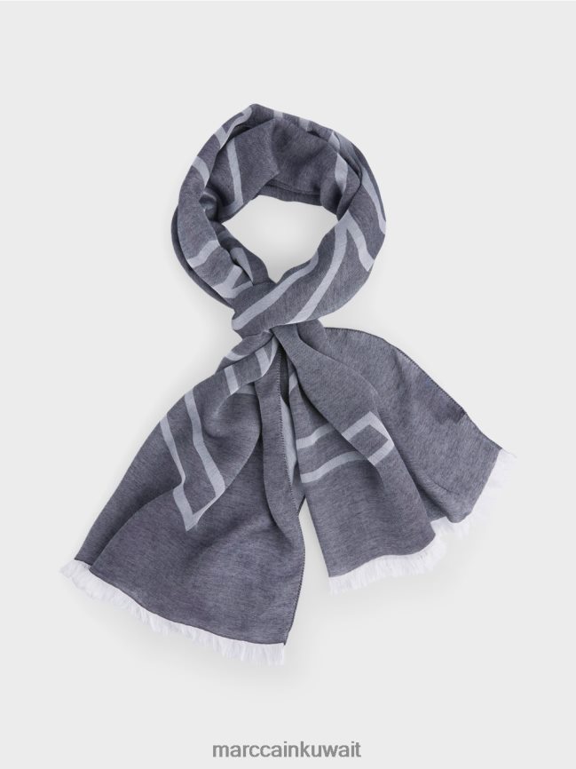 Marc Cain وشاح مع الشعار LVN0D61749 ملحق منتصف الليل الأزرق