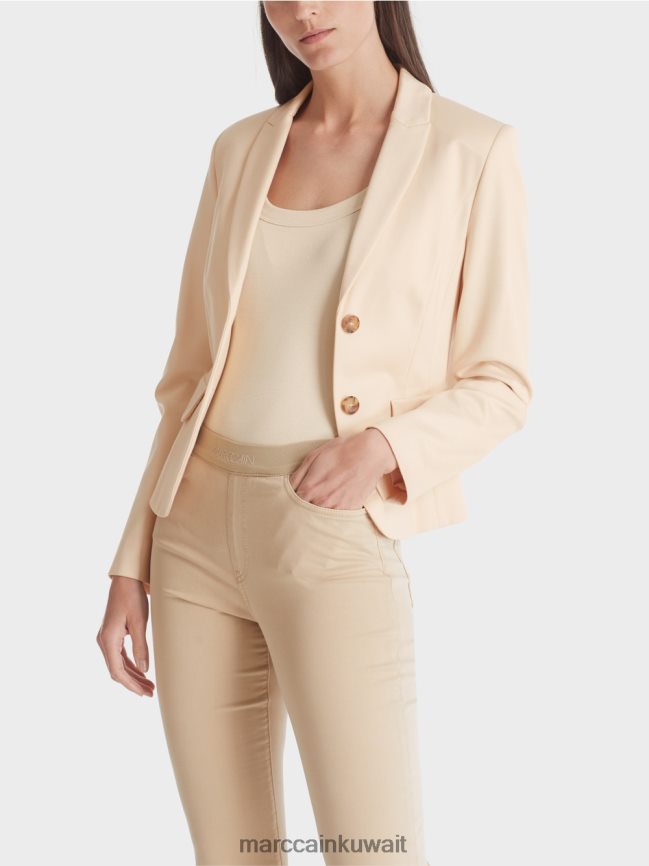 Marc Cain سترة مزودة بطية صدر ضيقة LVN0D6176 ملابس كريم غامق