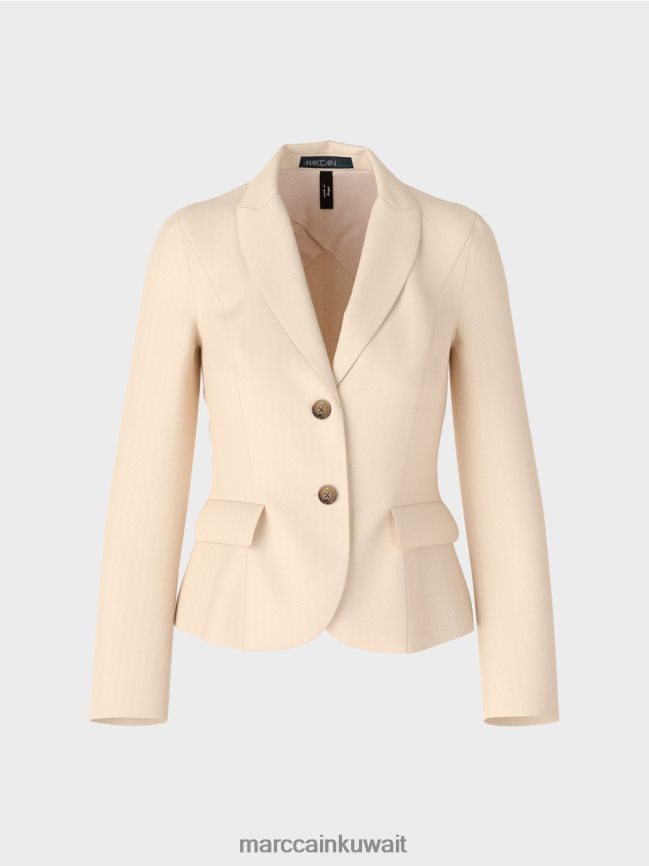 Marc Cain سترة مزودة بطية صدر ضيقة LVN0D6176 ملابس كريم غامق