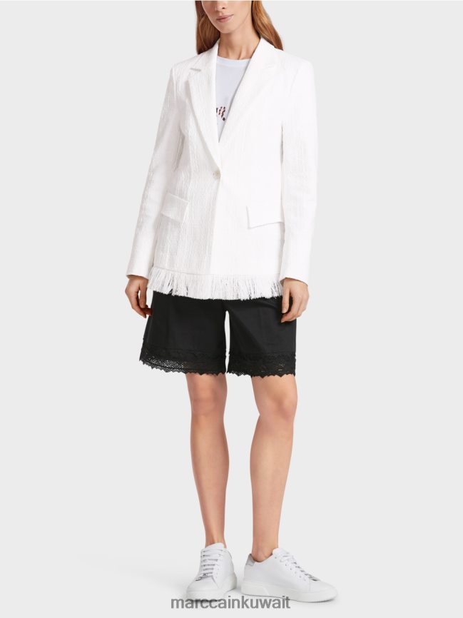 Marc Cain سترة من القطن مع هامش LVN0D6180 ملابس أبيض مصفر