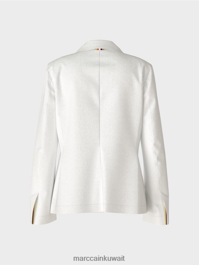 Marc Cain سترة معانقة الشكل مع الكتان LVN0D6183 ملابس أبيض