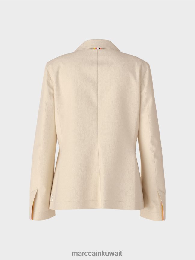 Marc Cain سترة معانقة الشكل مع الكتان LVN0D6184 ملابس الكتان الناعم