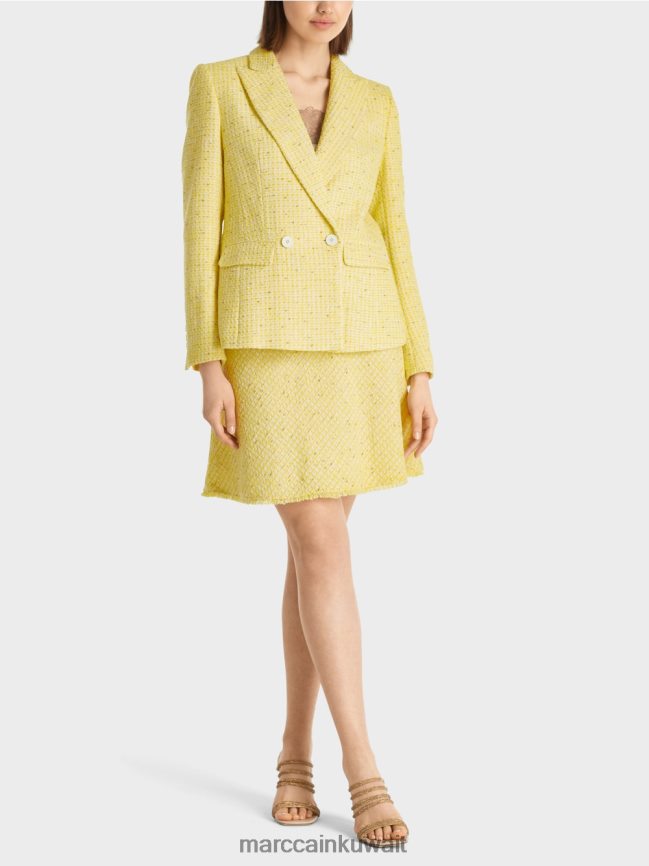 Marc Cain سترة تويد القطن LVN0D6186 ملابس الليمون الأخضر