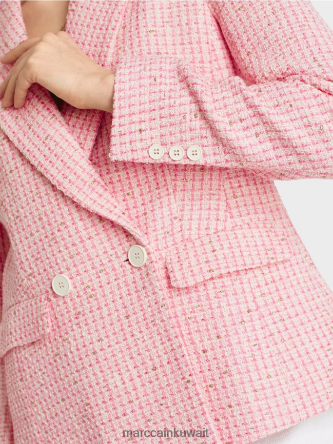 Marc Cain سترة تويد القطن LVN0D6188 ملابس الوردي الناعم