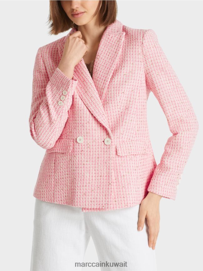 Marc Cain سترة تويد القطن LVN0D6188 ملابس الوردي الناعم