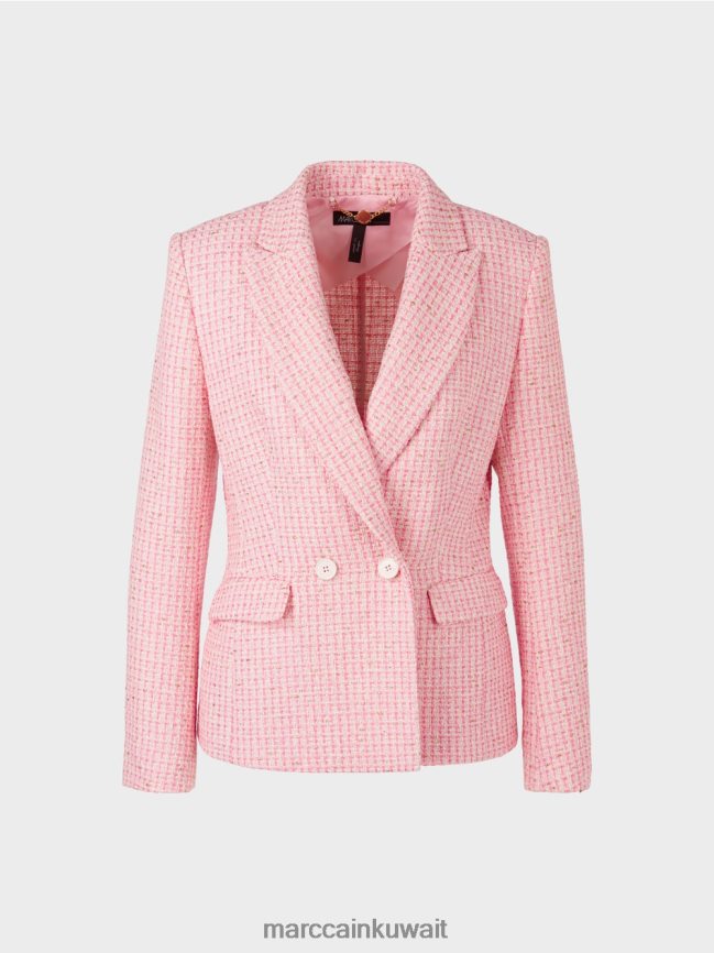 Marc Cain سترة تويد القطن LVN0D6188 ملابس الوردي الناعم