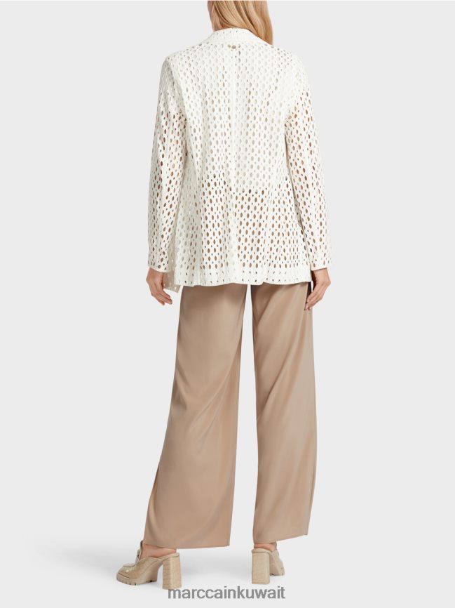 Marc Cain سترة بنمط مثقب LVN0D6189 ملابس أبيض مصفر