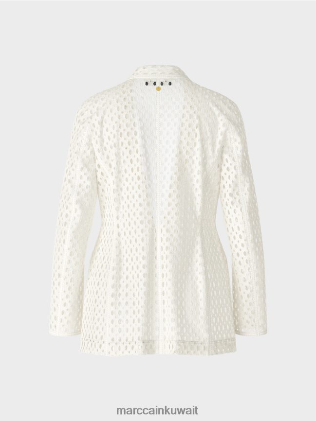 Marc Cain سترة بنمط مثقب LVN0D6189 ملابس أبيض مصفر