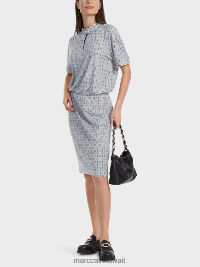 Marc Cain فستان مصنوع من مزيج المواد LVN0D619 ملابس سماء الصيف المظلمة