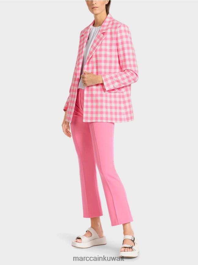 Marc Cain سترة مع مربعات فيشي LVN0D6194 ملابس وردي مشرق