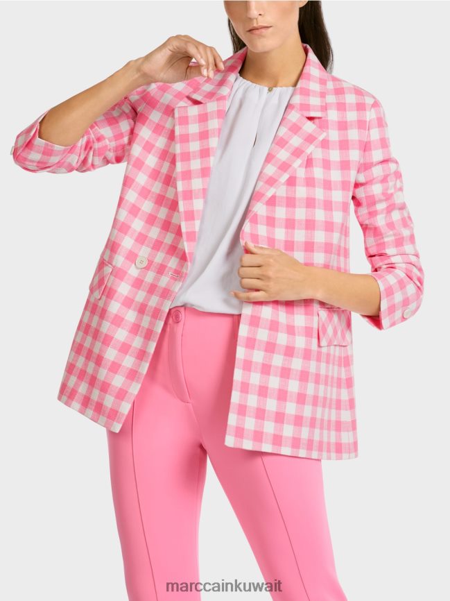 Marc Cain سترة مع مربعات فيشي LVN0D6194 ملابس وردي مشرق
