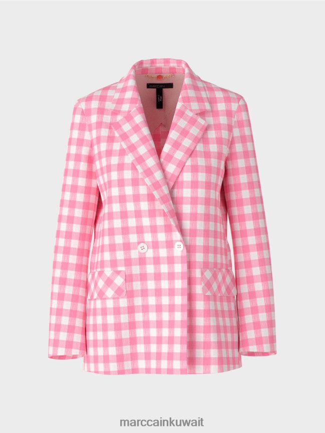 Marc Cain سترة مع مربعات فيشي LVN0D6194 ملابس وردي مشرق