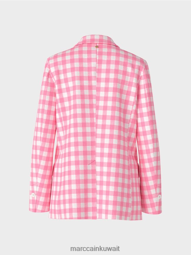 Marc Cain سترة مع مربعات فيشي LVN0D6194 ملابس وردي مشرق