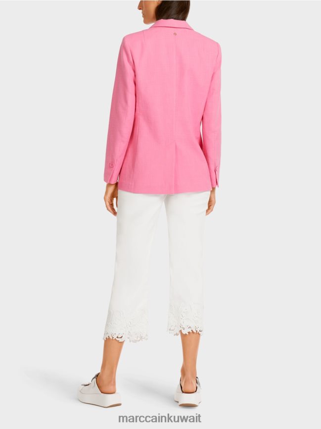Marc Cain بليزر بمظهر الكتان LVN0D6196 ملابس وردي مشرق