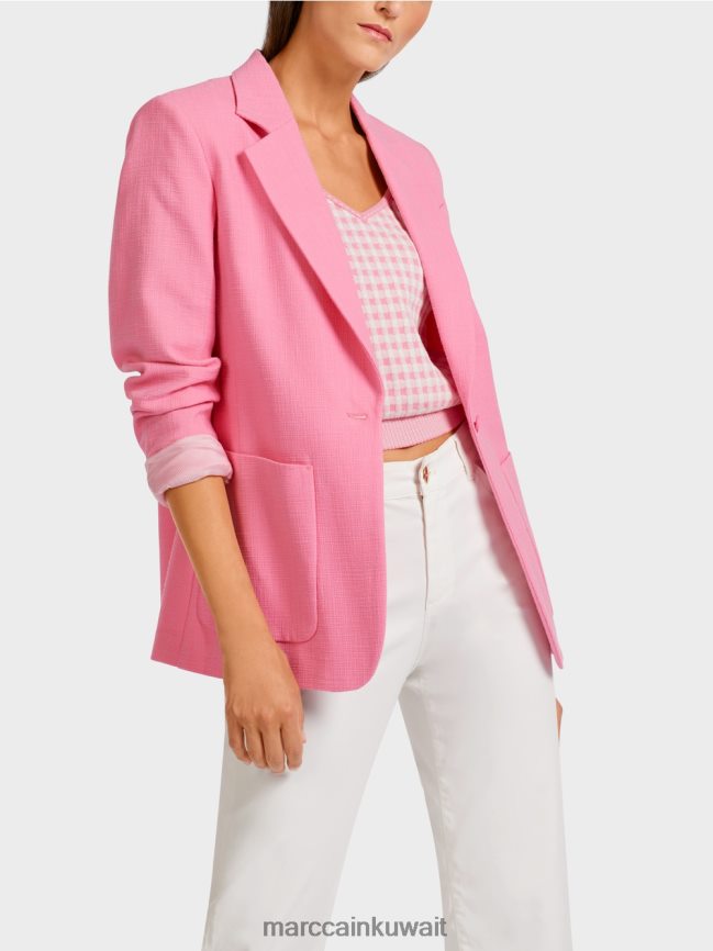 Marc Cain بليزر بمظهر الكتان LVN0D6196 ملابس وردي مشرق