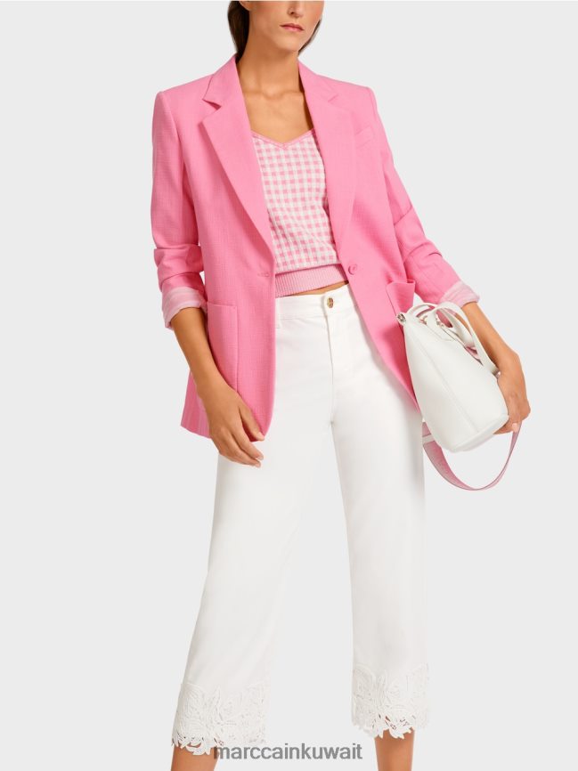 Marc Cain بليزر بمظهر الكتان LVN0D6196 ملابس وردي مشرق