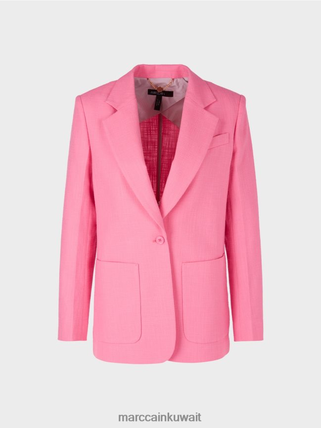 Marc Cain بليزر بمظهر الكتان LVN0D6196 ملابس وردي مشرق