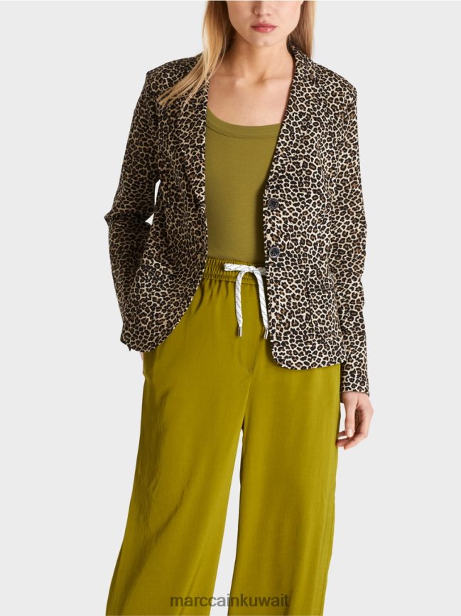 Marc Cain سترة مع طباعة ليو LVN0D6197 ملابس كريم مسحوق