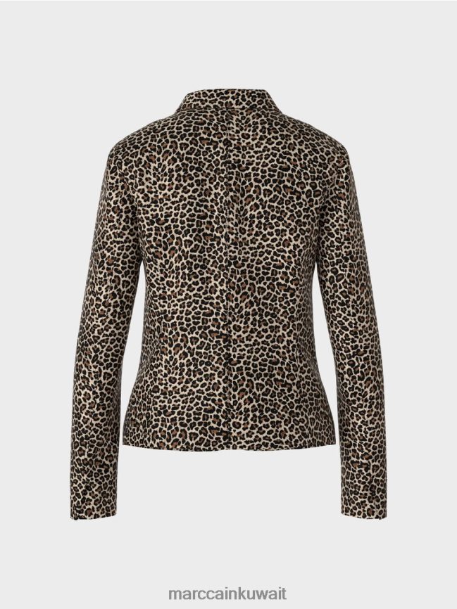 Marc Cain سترة مع طباعة ليو LVN0D6197 ملابس كريم مسحوق