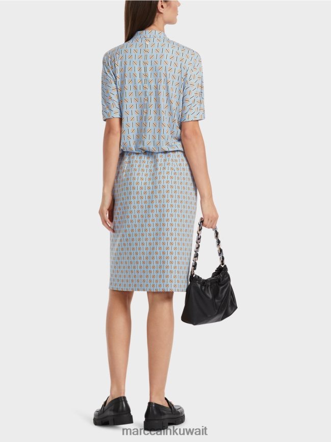 Marc Cain فستان مصنوع من مزيج المواد LVN0D619 ملابس سماء الصيف المظلمة