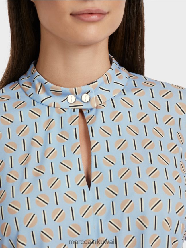 Marc Cain فستان مصنوع من مزيج المواد LVN0D619 ملابس سماء الصيف المظلمة