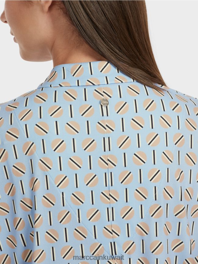 Marc Cain فستان مصنوع من مزيج المواد LVN0D619 ملابس سماء الصيف المظلمة