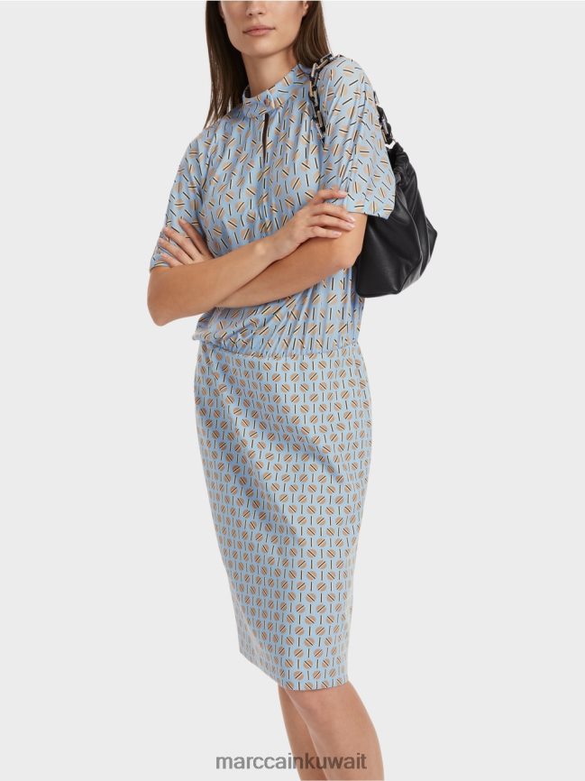 Marc Cain فستان مصنوع من مزيج المواد LVN0D619 ملابس سماء الصيف المظلمة