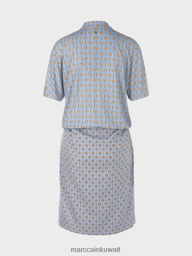 Marc Cain فستان مصنوع من مزيج المواد LVN0D619 ملابس سماء الصيف المظلمة