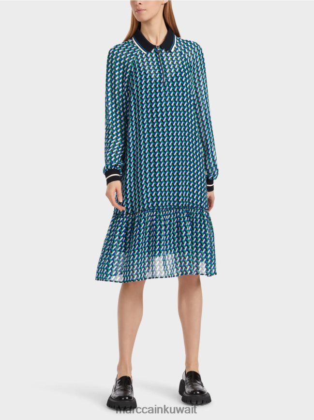 Marc Cain فستان بتصميم هندسي بالكامل LVN0D62 ملابس المينا