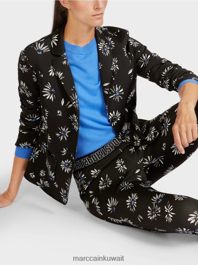 Marc Cain سترة مع نمط ديزي LVN0D6202 ملابس أسود