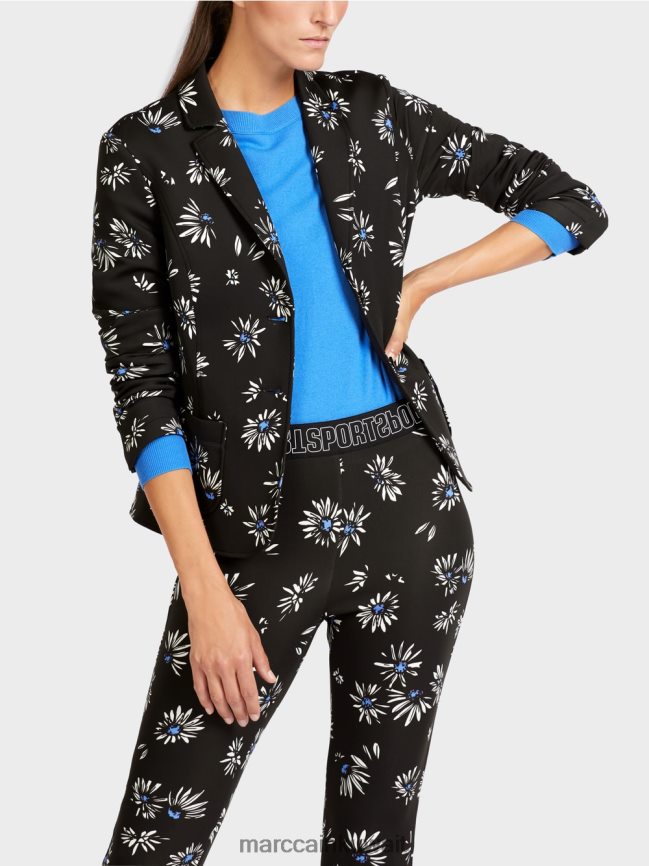 Marc Cain سترة مع نمط ديزي LVN0D6202 ملابس أسود