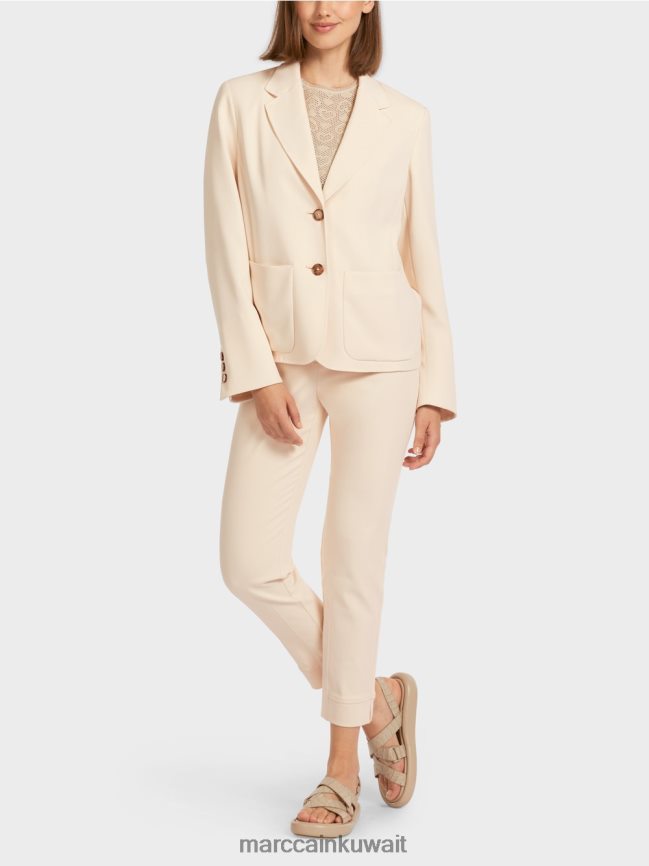 Marc Cain سترة مع طية صدر السترة واسعة LVN0D6203 ملابس كريمة