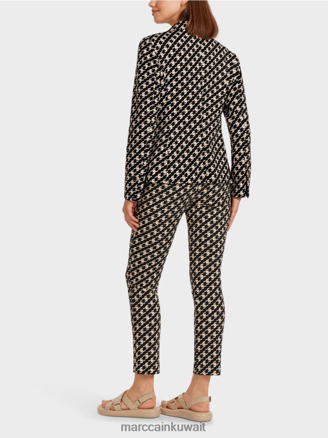 Marc Cain سترة كلاسيكية في منقوشة الراعي LVN0D6205 ملابس أسود