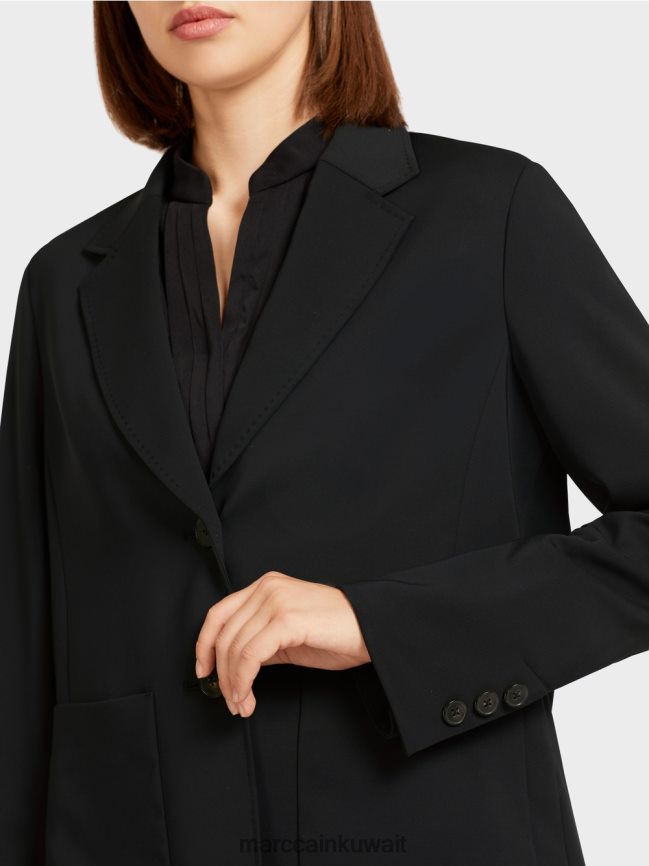Marc Cain سترة مع طية صدر السترة واسعة LVN0D6206 ملابس أسود