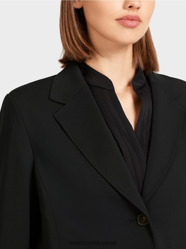 Marc Cain سترة مع طية صدر السترة واسعة LVN0D6206 ملابس أسود