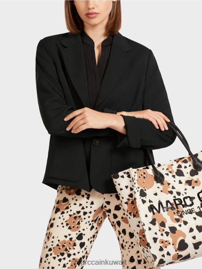 Marc Cain سترة مع طية صدر السترة واسعة LVN0D6206 ملابس أسود