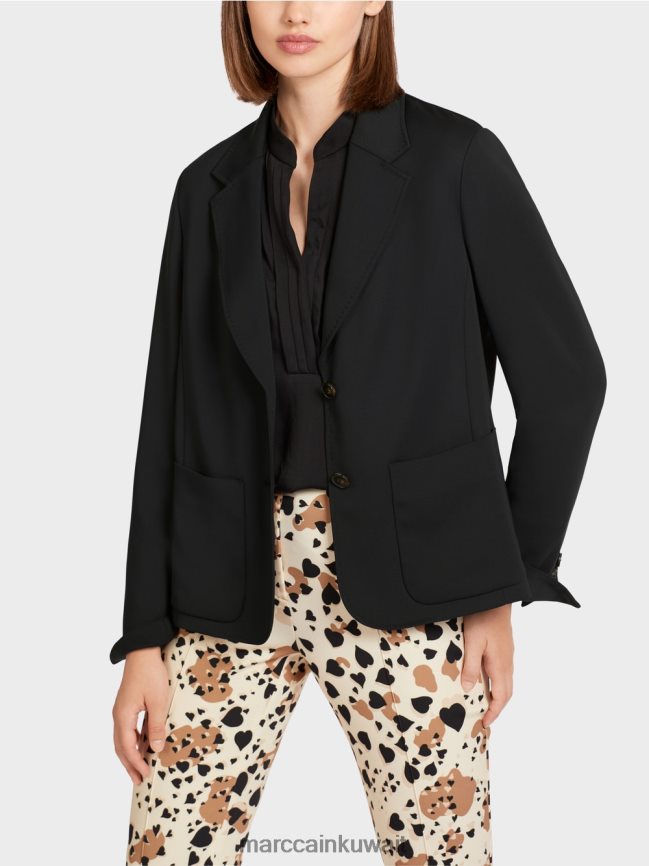 Marc Cain سترة مع طية صدر السترة واسعة LVN0D6206 ملابس أسود