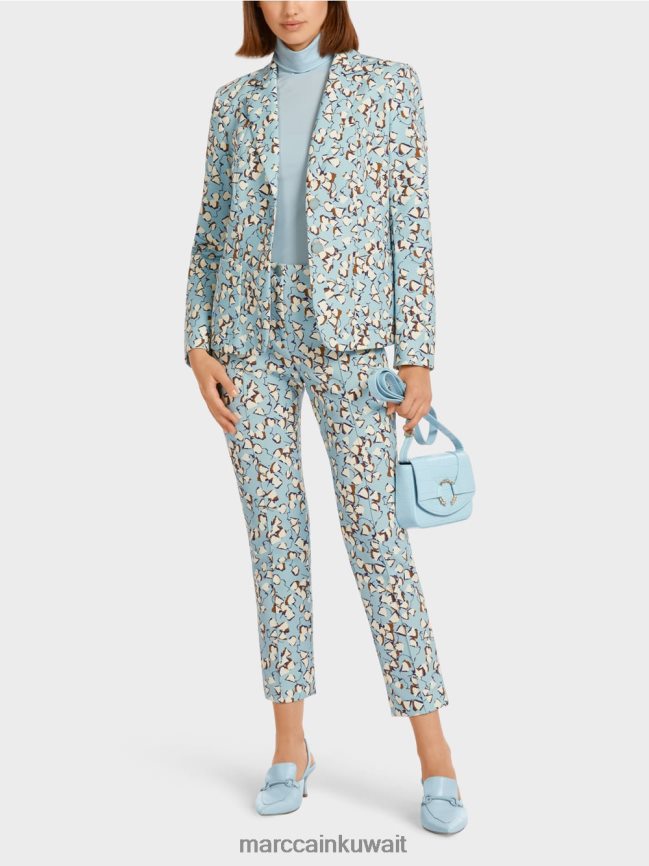 Marc Cain سترة مزودة بطباعة شاملة LVN0D6209 ملابس الغلاف الجوي الأزرق