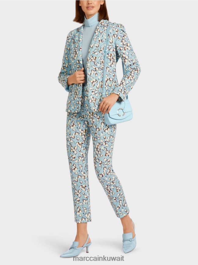 Marc Cain سترة مزودة بطباعة شاملة LVN0D6209 ملابس الغلاف الجوي الأزرق