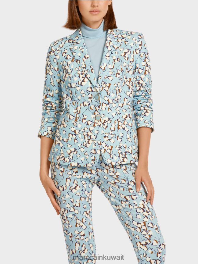 Marc Cain سترة مزودة بطباعة شاملة LVN0D6209 ملابس الغلاف الجوي الأزرق