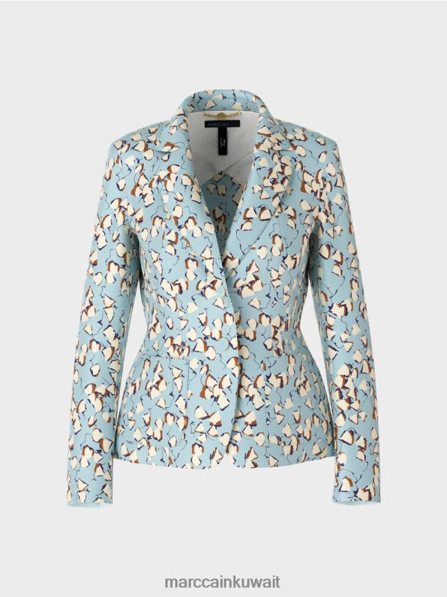 Marc Cain سترة مزودة بطباعة شاملة LVN0D6209 ملابس الغلاف الجوي الأزرق