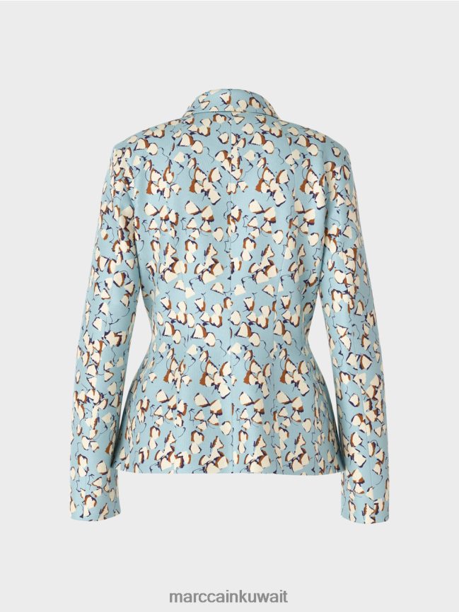 Marc Cain سترة مزودة بطباعة شاملة LVN0D6209 ملابس الغلاف الجوي الأزرق